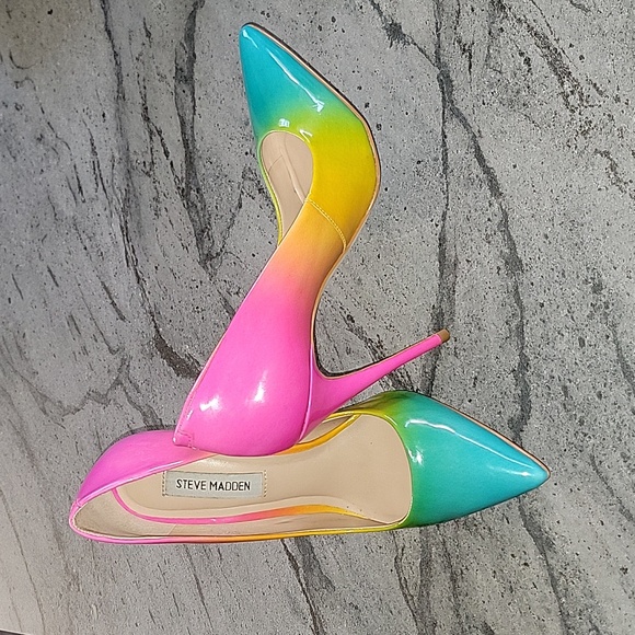 Steve Madden Zaney High Heel Pumps Synthetic Leather Rainbow Size 7.5M - Picture 4 of 10